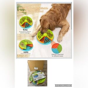 Slow Feeder Dog Bowl 3 Levels, Reduces Boredom and Anxiety,